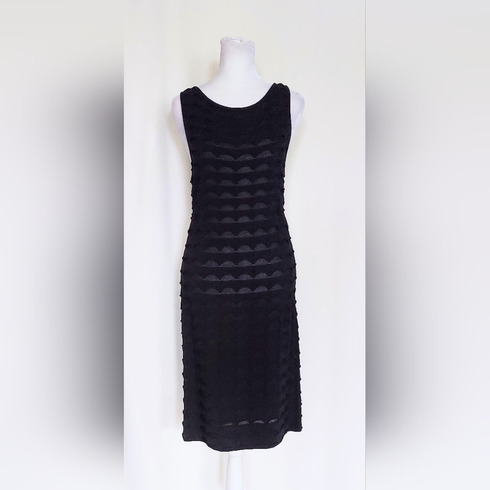 Catherine Malandrino Bodycon Dress Black Sheer Size Medium